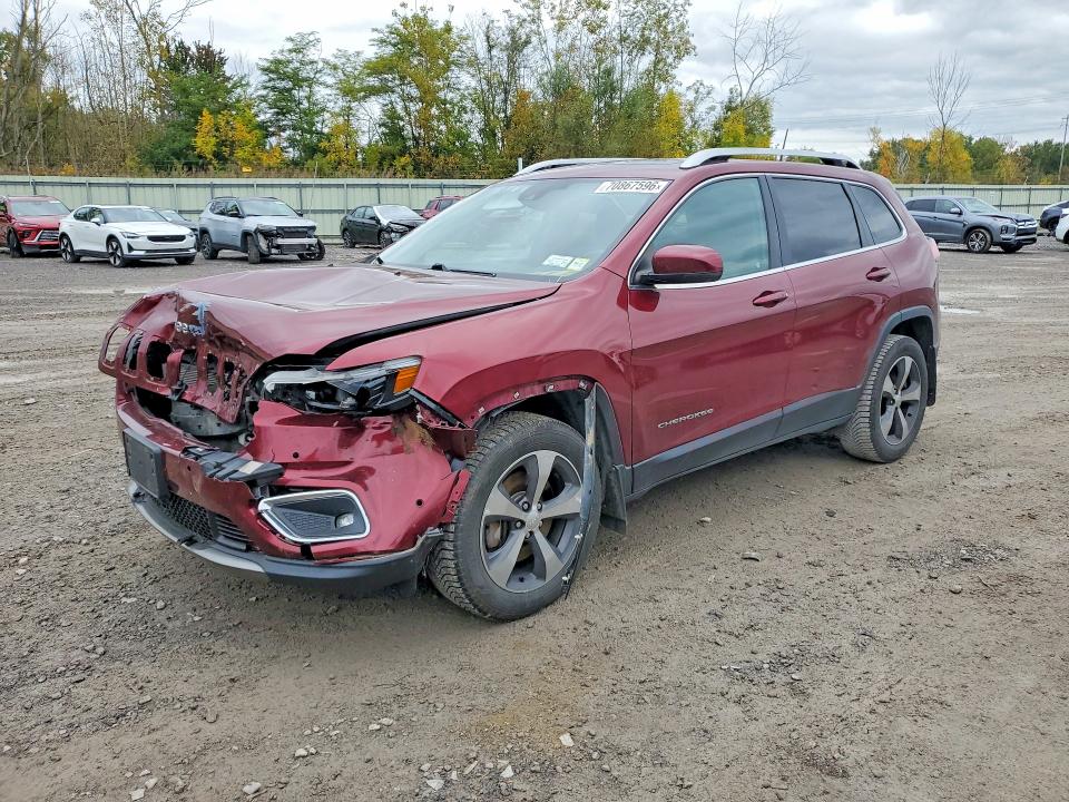 70867596 :رقم المزاد ، 1C4PJMDX4KD261220 vin ، 2019 Jeep Cherokee مزاد بيع