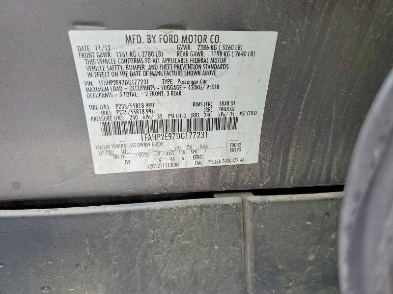 2013 Ford Taurus მანქანა იყიდება აუქციონზე, vin: 1FAHP2E97DG177231, აუქციონის ნომერი: 69889856