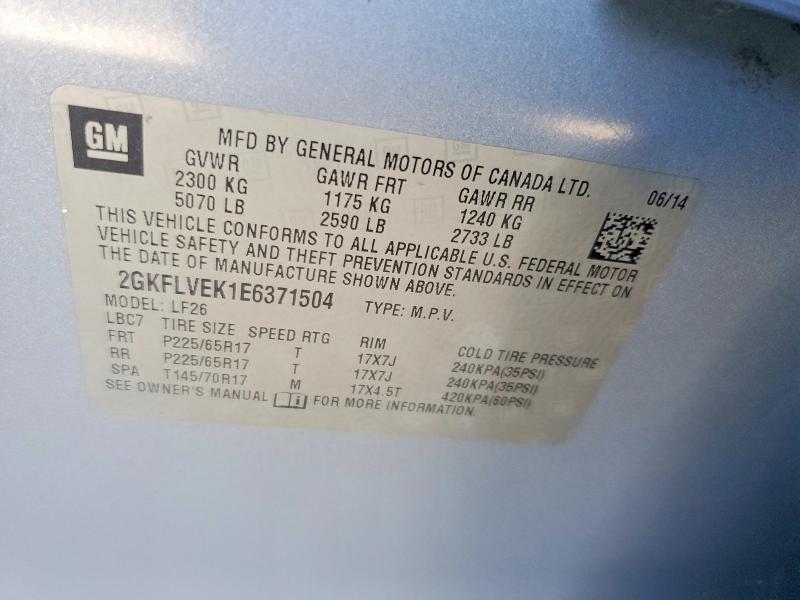 Продаж на аукціоні авто 2014 Gmc Terrain, vin: 2GKFLVEK1E6371504, номер лоту: 67270376