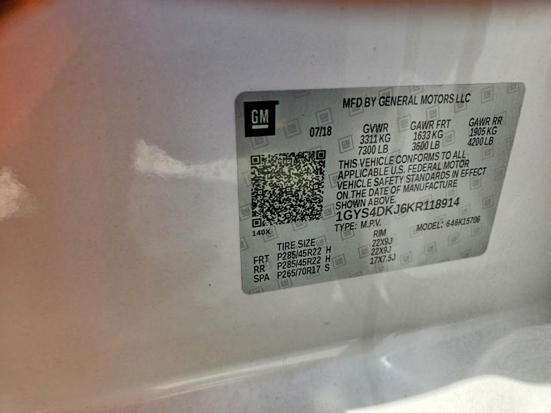 Продажа на аукционе авто 2019 Cadillac Escalade, vin: 1GYS4DKJ6KR118914, номер лота: 65943176