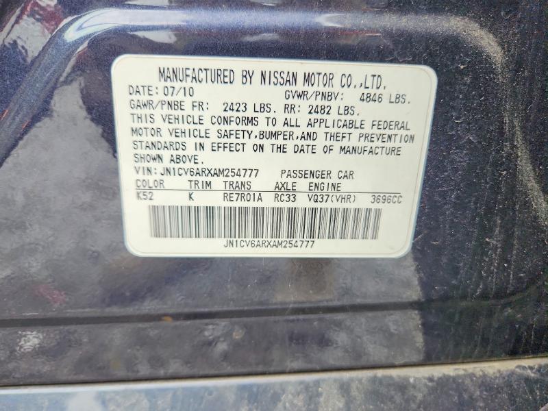 Aukcja sprzedaży 2010 Infiniti G37 Sedan, vin: JN1CV6ARXAM254777, numer aukcji: 68818336