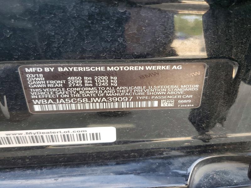 Aukcja sprzedaży 2018 Bmw 530, vin: WBAJA5C58JWA39097, numer aukcji: 68294516