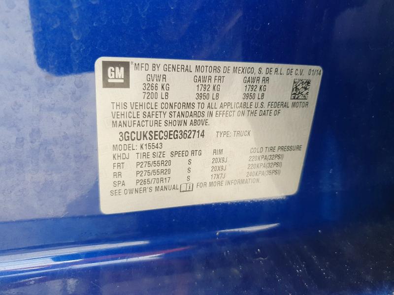 Продажа на аукционе авто 2014 Chevrolet Silverado, vin: 3GCUKSEC9EG362714, номер лота: 66891176