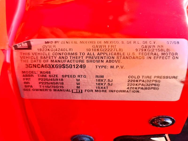 Auction sale of the 2009 Chevrolet Hhr, vin: 3GNCA63X69S501249, lot number: 69506056