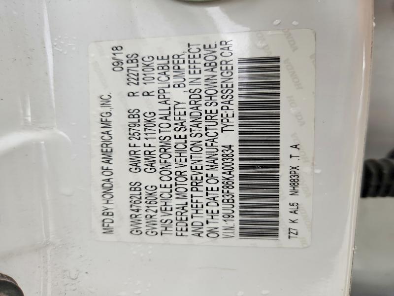 Продаж на аукціоні авто 2019 Acura Tlx, vin: 19UUB3F86KA003834, номер лоту: 69734986