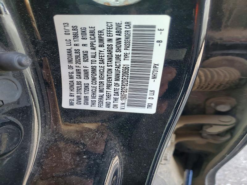 Продаж на аукціоні авто 2013 Honda Civic, vin: 19XFB2F82DE206561, номер лоту: 69740056