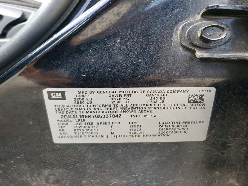 67256476 :رقم المزاد ، 2GKALMEK7G6337042 vin ، 2016 Gmc Terrain مزاد بيع