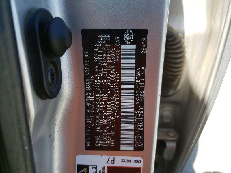 Продаж на аукціоні авто 2016 Toyota Camry, vin: 4T1BF1FK5GU174151, номер лоту: 69791536