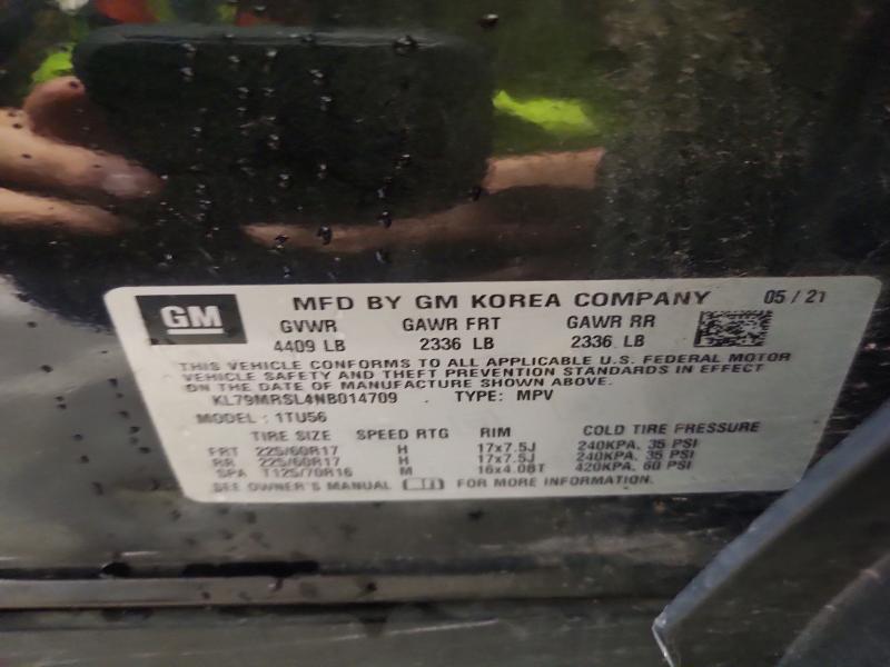69214836 :رقم المزاد ، KL79MRSL4NB014709 vin ، 2022 Chevrolet Trailblazer مزاد بيع