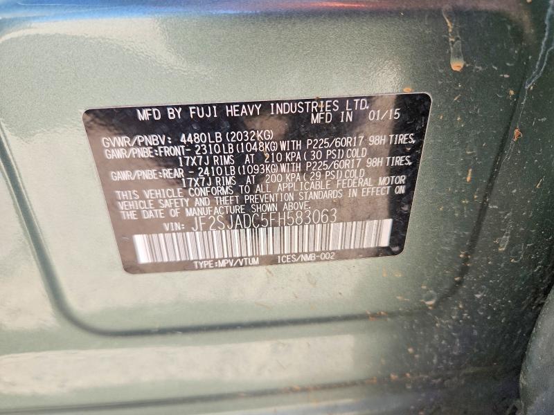 Продажа на аукционе авто 2015 Subaru Forester, vin: JF2SJADC5FH583063, номер лота: 70952656