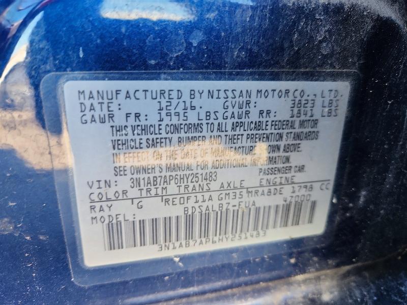 Продажа на аукционе авто 2017 Nissan Sentra, vin: 3N1AB7AP6HY251483, номер лота: 70723696
