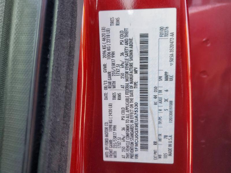 69018256 :رقم المزاد ، 1FMCU0GX9EUA75330 vin ، 2014 Ford Escape مزاد بيع