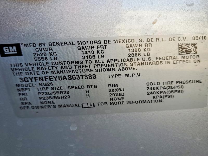 Aukcja sprzedaży 2010 Cadillac Srx, vin: 3GYFNFEY8AS637333, numer aukcji: 66862996