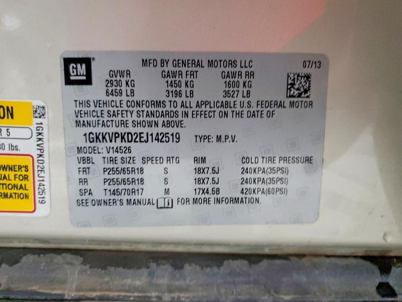 2014 Gmc Acadia მანქანა იყიდება აუქციონზე, vin: 1GKKVPKD2EJ142519, აუქციონის ნომერი: 67735586