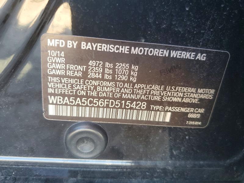 2015 Bmw 528 მანქანა იყიდება აუქციონზე, vin: WBA5A5C56FD515428, აუქციონის ნომერი: 69786796