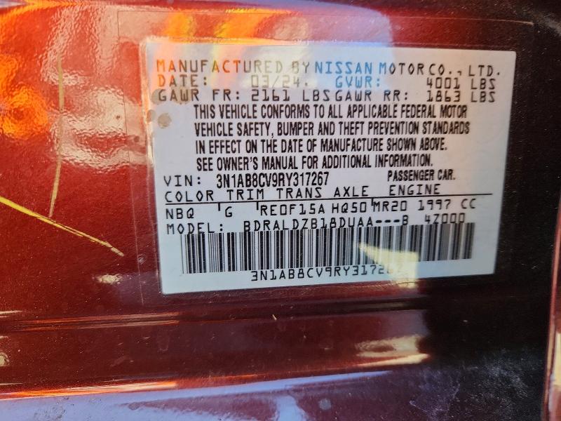 67557596 :رقم المزاد ، 3N1AB8CV9RY317267 vin ، 2024 Nissan Sentra مزاد بيع