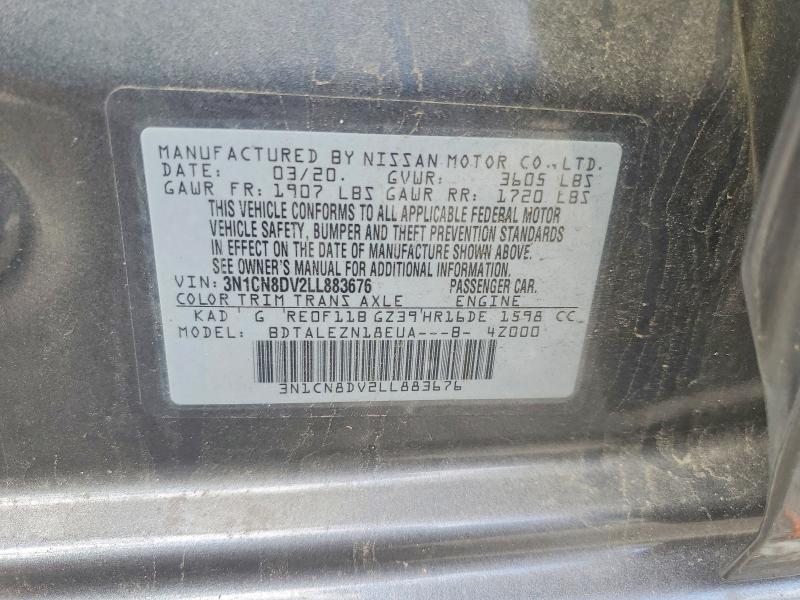 69214746 :رقم المزاد ، 3N1CN8DV2LL883676 vin ، 2020 Nissan Versa مزاد بيع