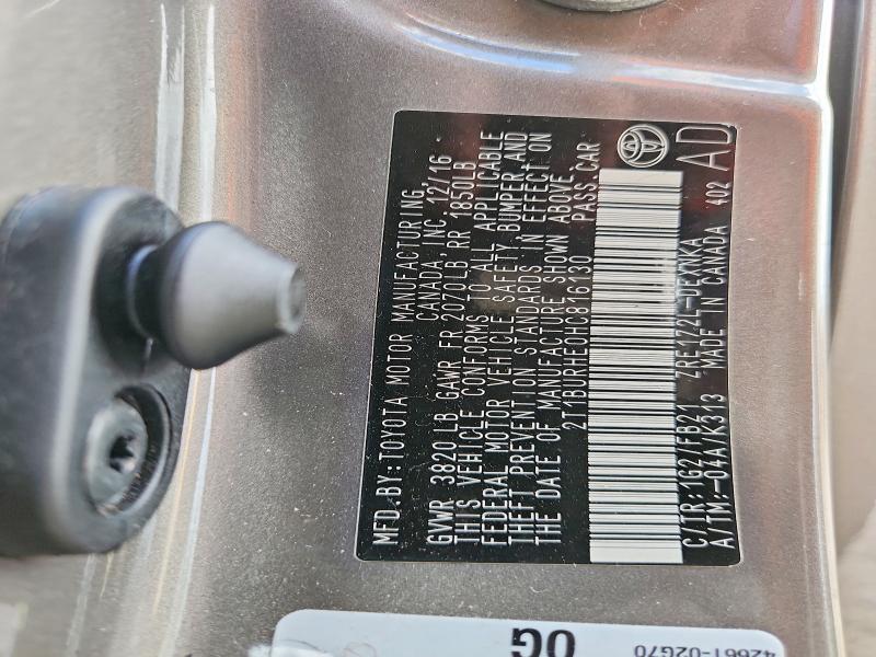 69343166 :رقم المزاد ، 2T1BURHE0HC816130 vin ، 2017 Toyota Corolla مزاد بيع
