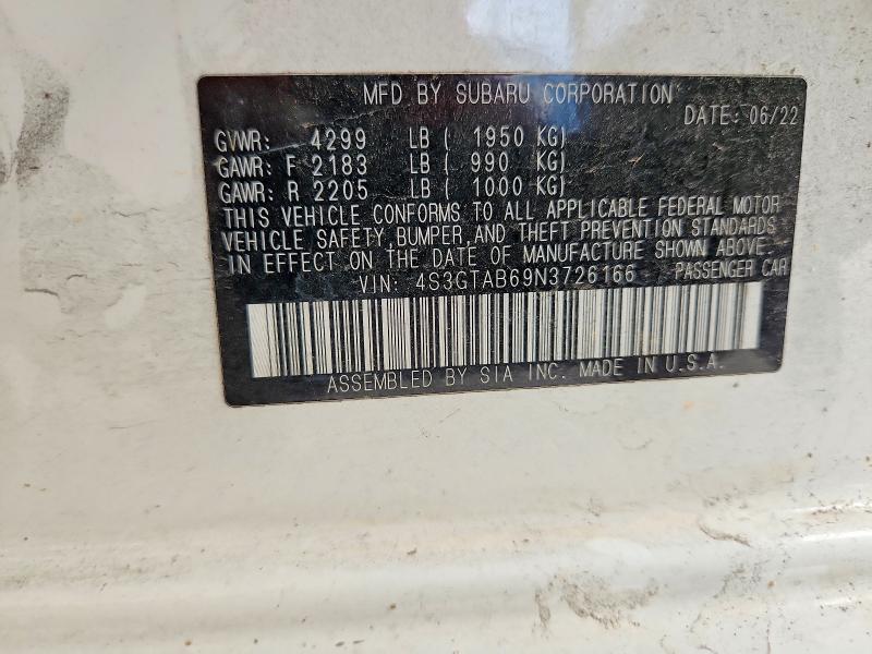 Продажа на аукционе авто 2022 Subaru Impreza, vin: 4S3GTAB69N3726166, номер лота: 68331076