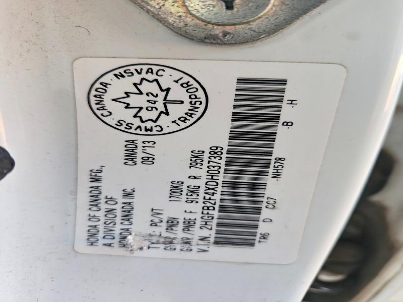 69626406 :رقم المزاد ، 2HGFB2F4XDH037389 vin ، 2013 Honda Civic مزاد بيع