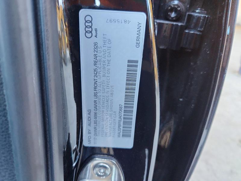 Aukcja sprzedaży 2018 Audi A3, vin: WAUSPBFF8JA070687, numer aukcji: 66859006