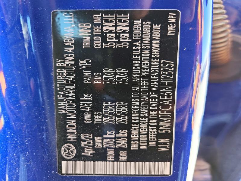 Продажа на аукционе авто 2022 Hyundai Tucson, vin: 5NMJFCAE6NH123257, номер лота: 68516066
