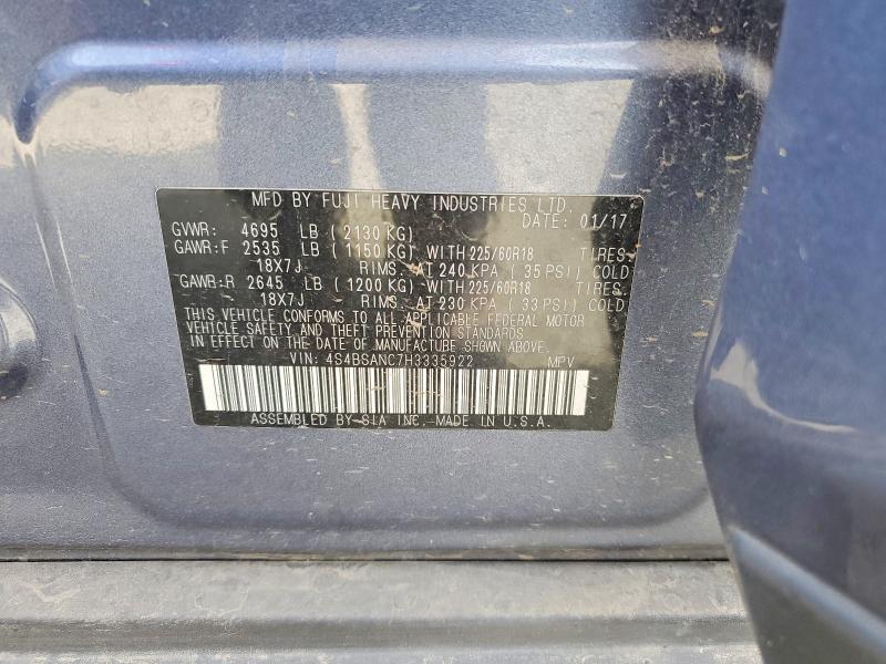 68256836 :رقم المزاد ، 4S4BSANC7H3335922 vin ، 2017 Subaru Outback مزاد بيع
