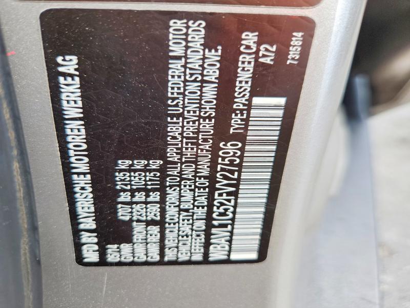 Aukcja sprzedaży 2015 Bmw X1, vin: WBAVL1C52FVY27596, numer aukcji: 69306486