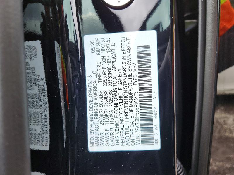 65516826 :رقم المزاد ، 7FARS6H55SE106473 vin ، 2025 Honda Cr-v مزاد بيع