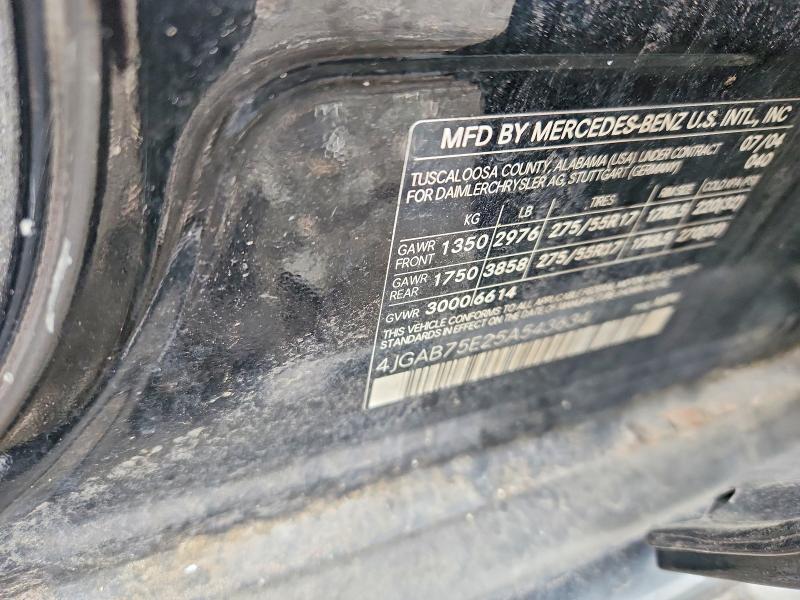 Продаж на аукціоні авто 2005 Mercedes-benz Ml, vin: 4JGAB75E25A543634, номер лоту: 69307566