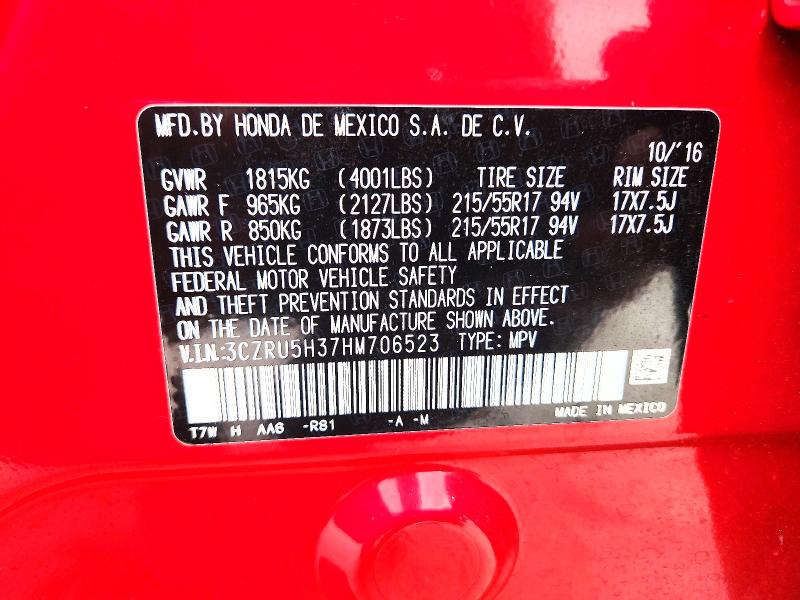 Aukcja sprzedaży 2017 Honda Hr-v, vin: 3CZRU5H37HM706523, numer aukcji: 71167056