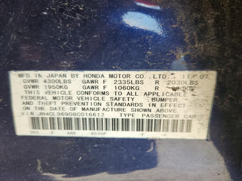 Продаж на аукціоні авто 2008 Acura Tsx, vin: JH4CL96908C016612, номер лоту: 67437006