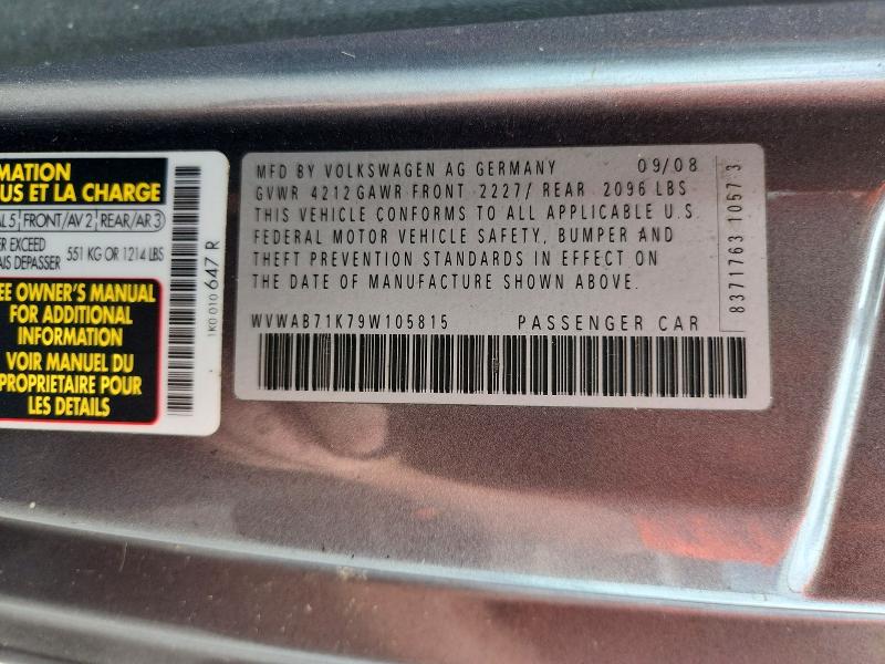 Aukcja sprzedaży 2009 Volkswagen Rabbit, vin: WVWAB71K79W105815, numer aukcji: 70088976