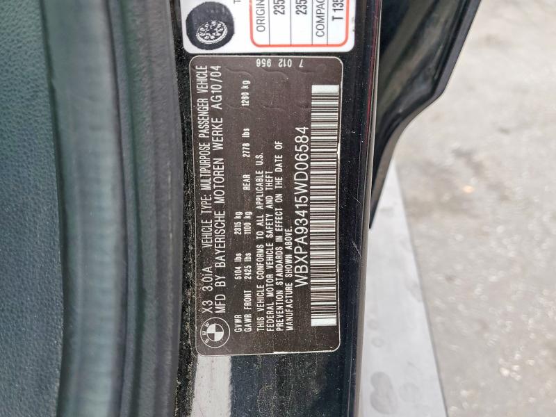 Aukcja sprzedaży 2005 Bmw X3, vin: WBXPA93415WD06584, numer aukcji: 69701036