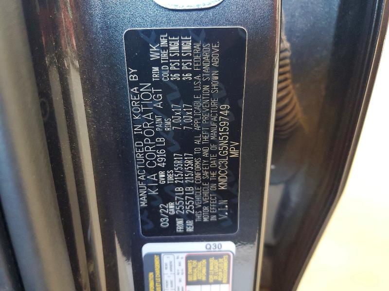 Aukcja sprzedaży 2022 Kia Niro Ev, vin: KNDCC3LG5N5159749, numer aukcji: 68142386
