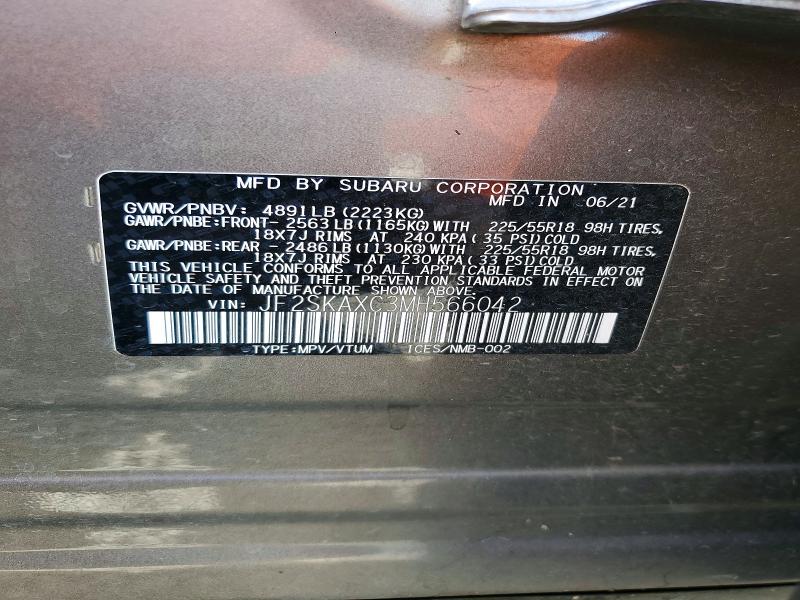 Aukcja sprzedaży 2021 Subaru Forester, vin: JF2SKAXC3MH566042, numer aukcji: 68426186
