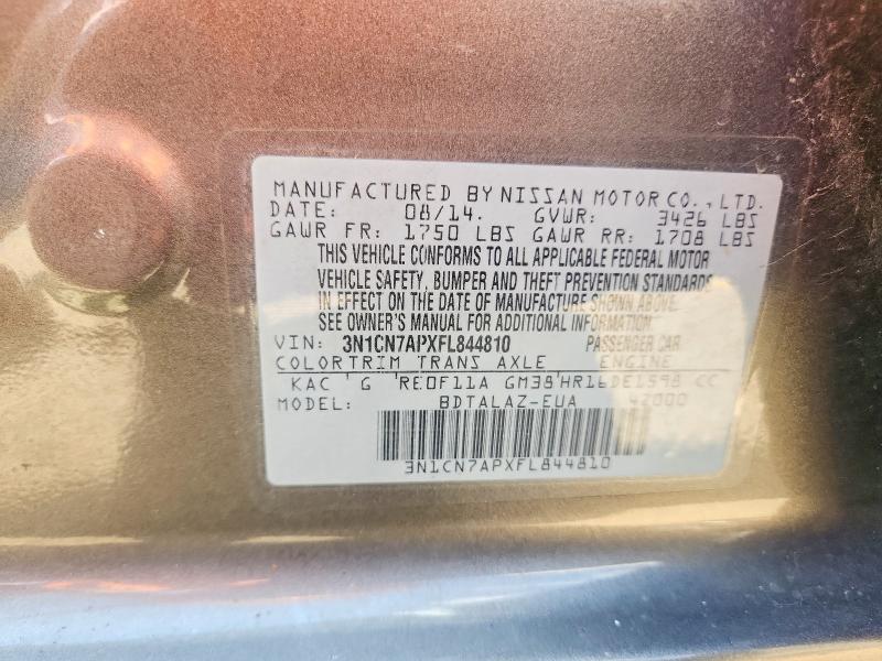 Aukcja sprzedaży 2015 Nissan Versa, vin: 3N1CN7APXFL844810, numer aukcji: 67442626