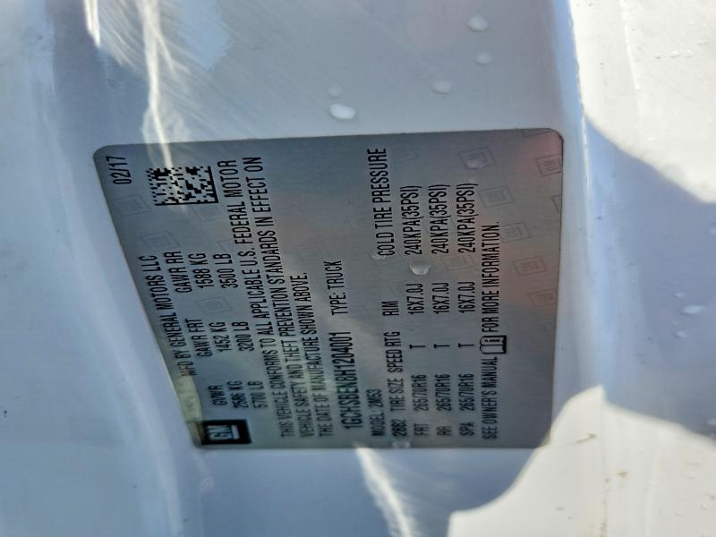 2017 Chevrolet Colorado მანქანა იყიდება აუქციონზე, vin: 1GCHSBEN8H1204001, აუქციონის ნომერი: 69729566
