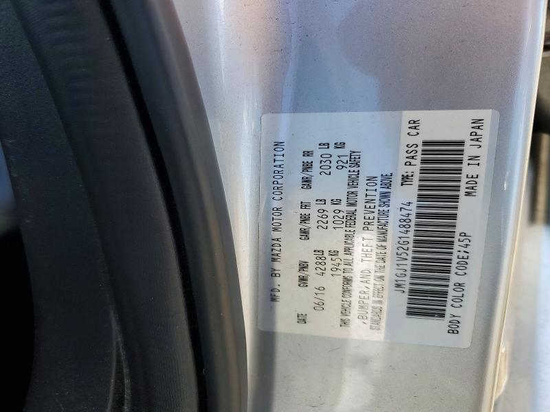 68592396 :رقم المزاد ، JM1GJ1V52G1488474 vin ، 2016 Mazda 6 مزاد بيع