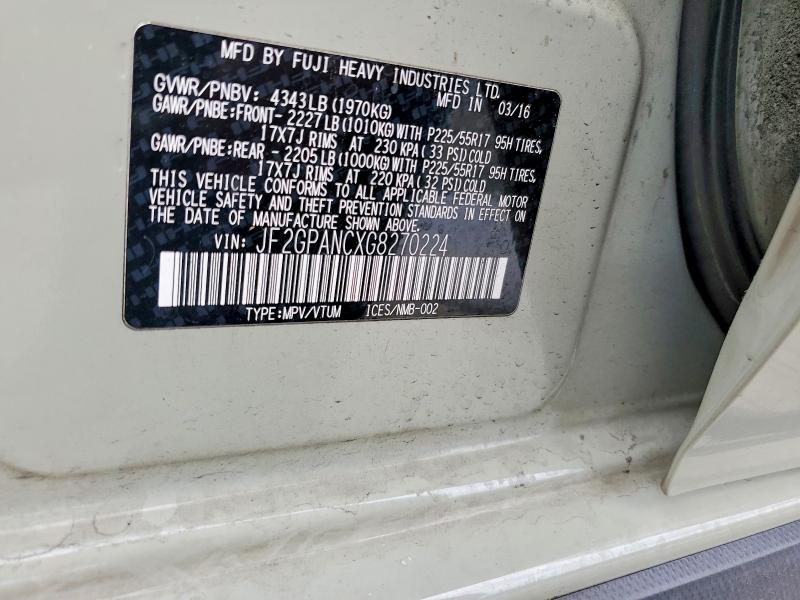 67242896 :رقم المزاد ، JF2GPANCXG8270224 vin ، 2022 Subaru Crosstrek مزاد بيع