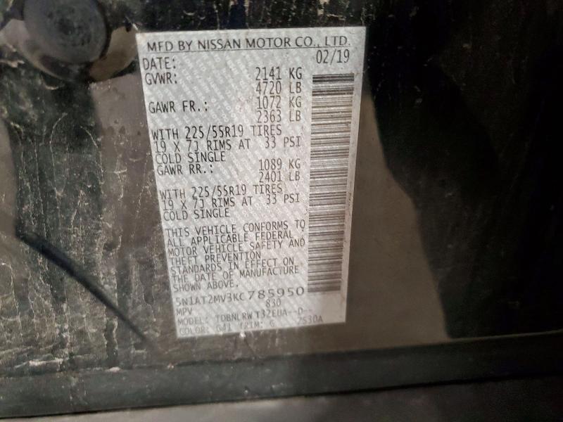 Aukcja sprzedaży 2019 Nissan Rogue, vin: 5N1AT2MV3KC785950, numer aukcji: 67072516