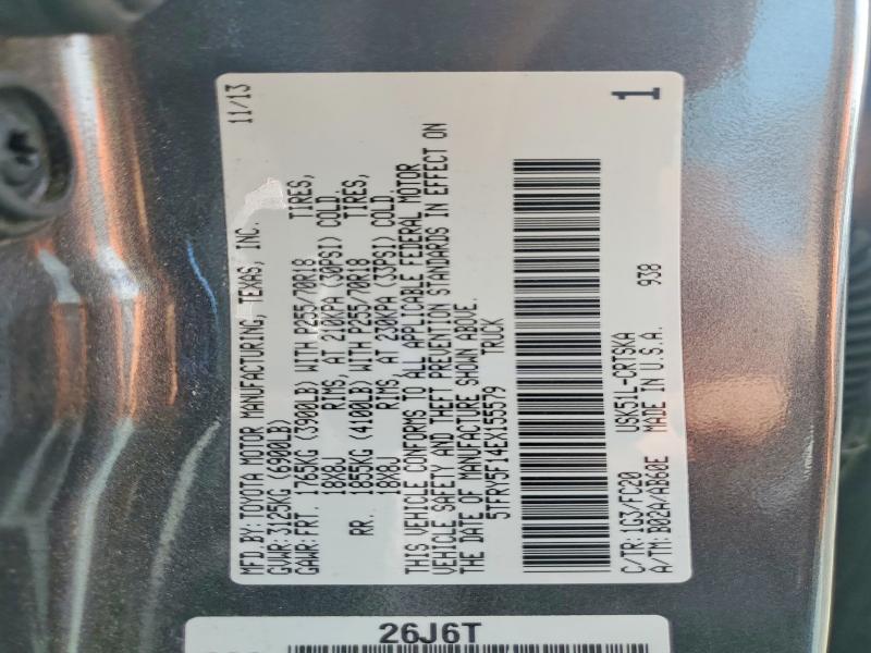 67694786 :رقم المزاد ، 5TFRY5F14EX155579 vin ، 2014 Toyota Tundra مزاد بيع