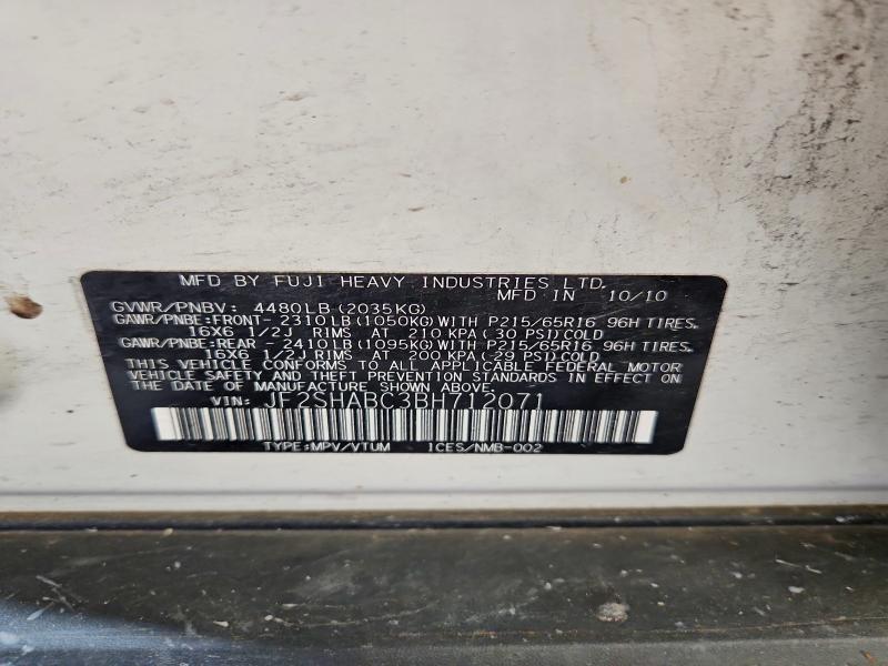 Aukcja sprzedaży 2011 Subaru Forester, vin: JF2SHABC3BH712071, numer aukcji: 67743346