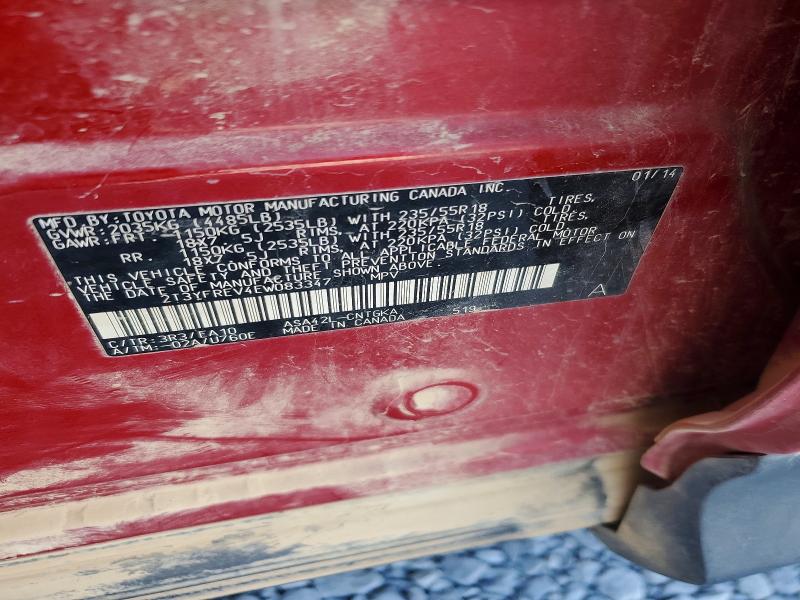 69721186 :رقم المزاد ، 2T3YFREV4EW083347 vin ، 2014 Toyota Rav4 مزاد بيع
