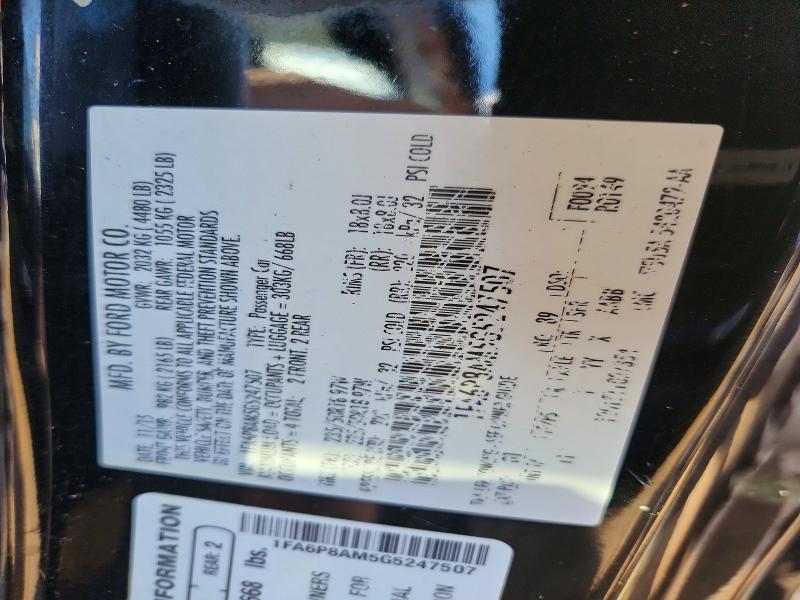 68405006 :رقم المزاد ، 1FA6P8AM5G5247507 vin ، 2016 Ford Mustang مزاد بيع