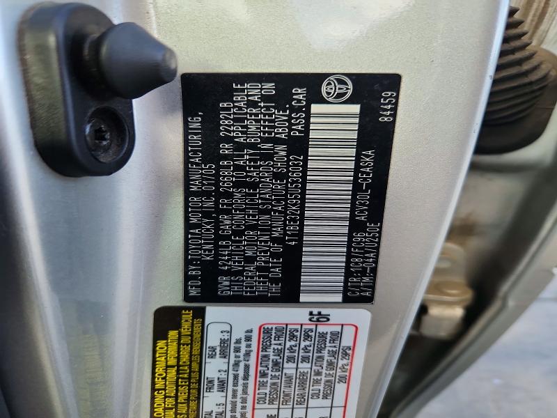 67673946 :رقم المزاد ، 4T1BE32K95U536032 vin ، 2005 Toyota Camry مزاد بيع