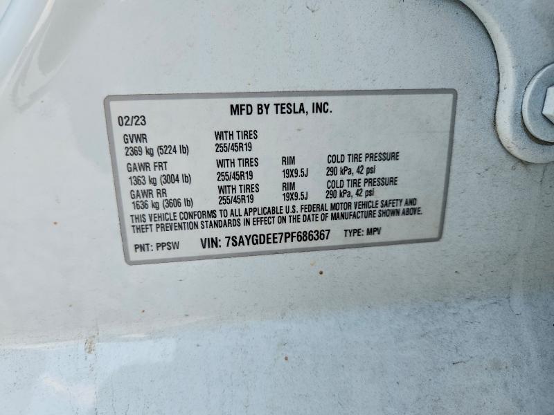 Продаж на аукціоні авто 2023 Tesla Model Y, vin: 7SAYGDEE7PF686367, номер лоту: 67643596