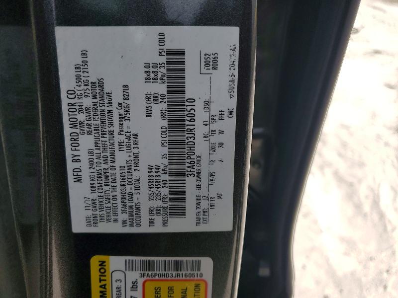 Aukcja sprzedaży 2018 Ford Fusion, vin: 3FA6P0HD3JR160510, numer aukcji: 68981956