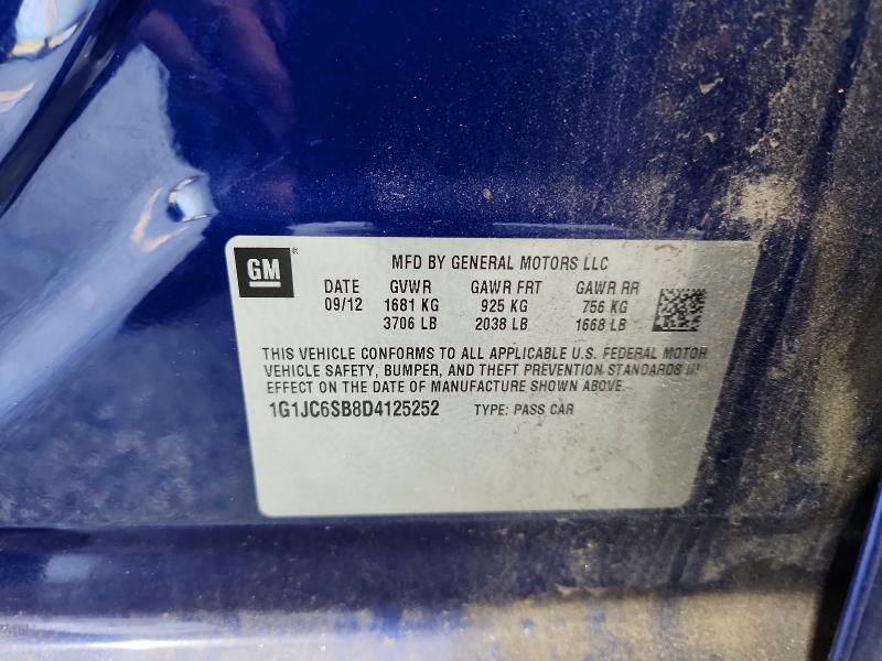 Aukcja sprzedaży 2013 Chevrolet Sonic, vin: 1G1JC6SB8D4125252, numer aukcji: 66954736