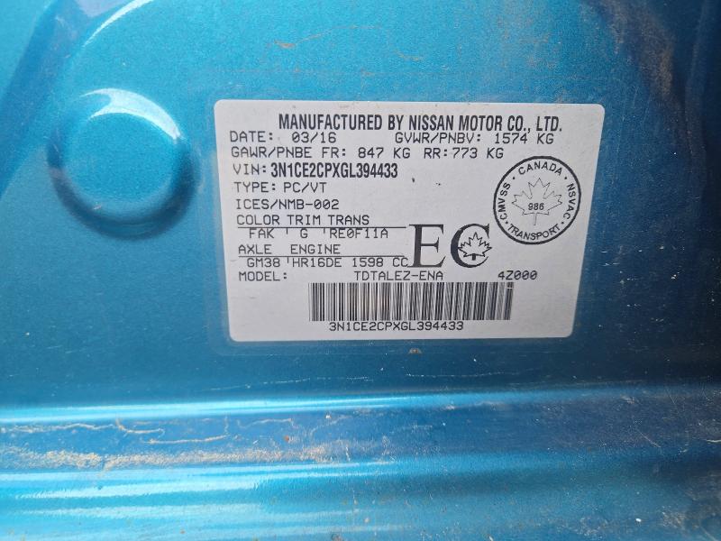 Продажа на аукционе авто 2016 Nissan Versa Note, vin: 3N1CE2CPXGL394433, номер лота: 68676636